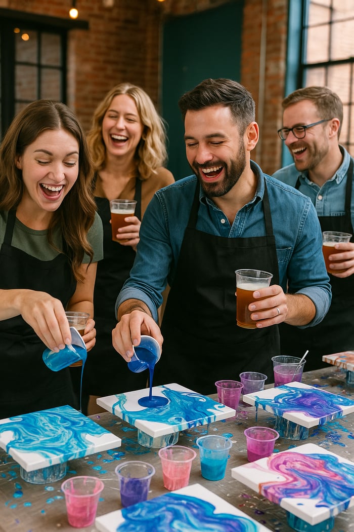 Acrylic Flow Painting Experience for 12-15 Guests image
