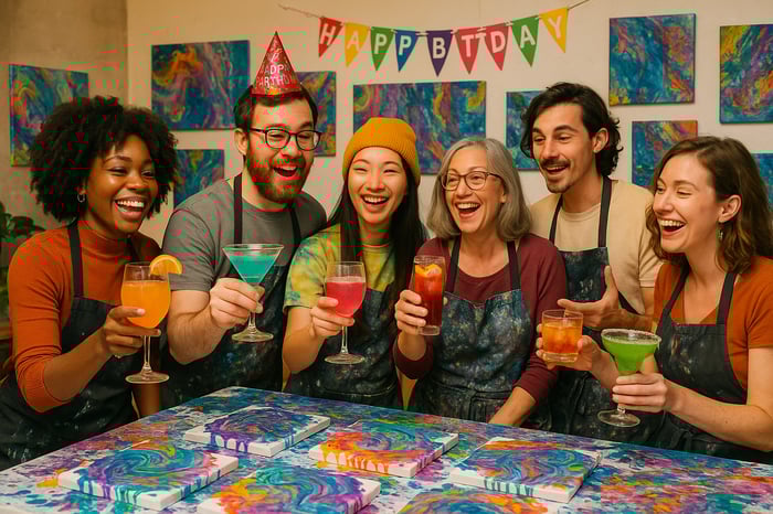 Acrylic Flow Painting Experience for 15-20 Guests image